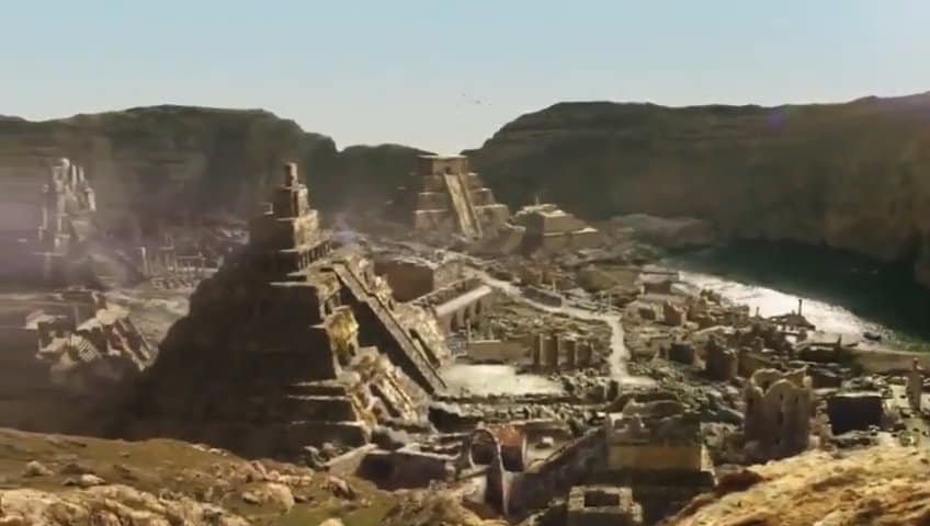 Ancient pyramids in Dwerja Bay.