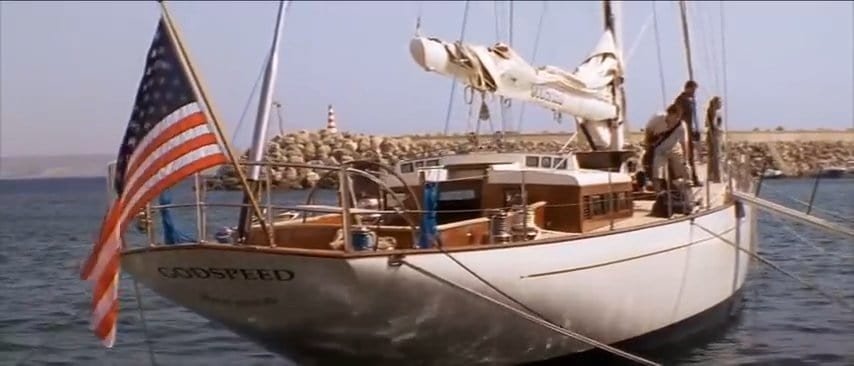 A yacht in Mgarr Harbour.