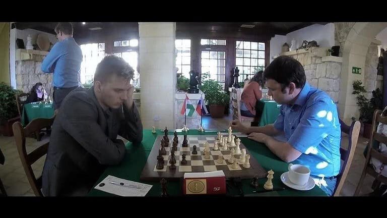 Two men playing chess.