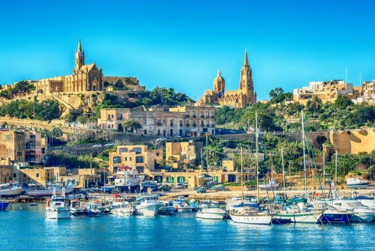 Skyline of Mgarr Harbour, Gozo.