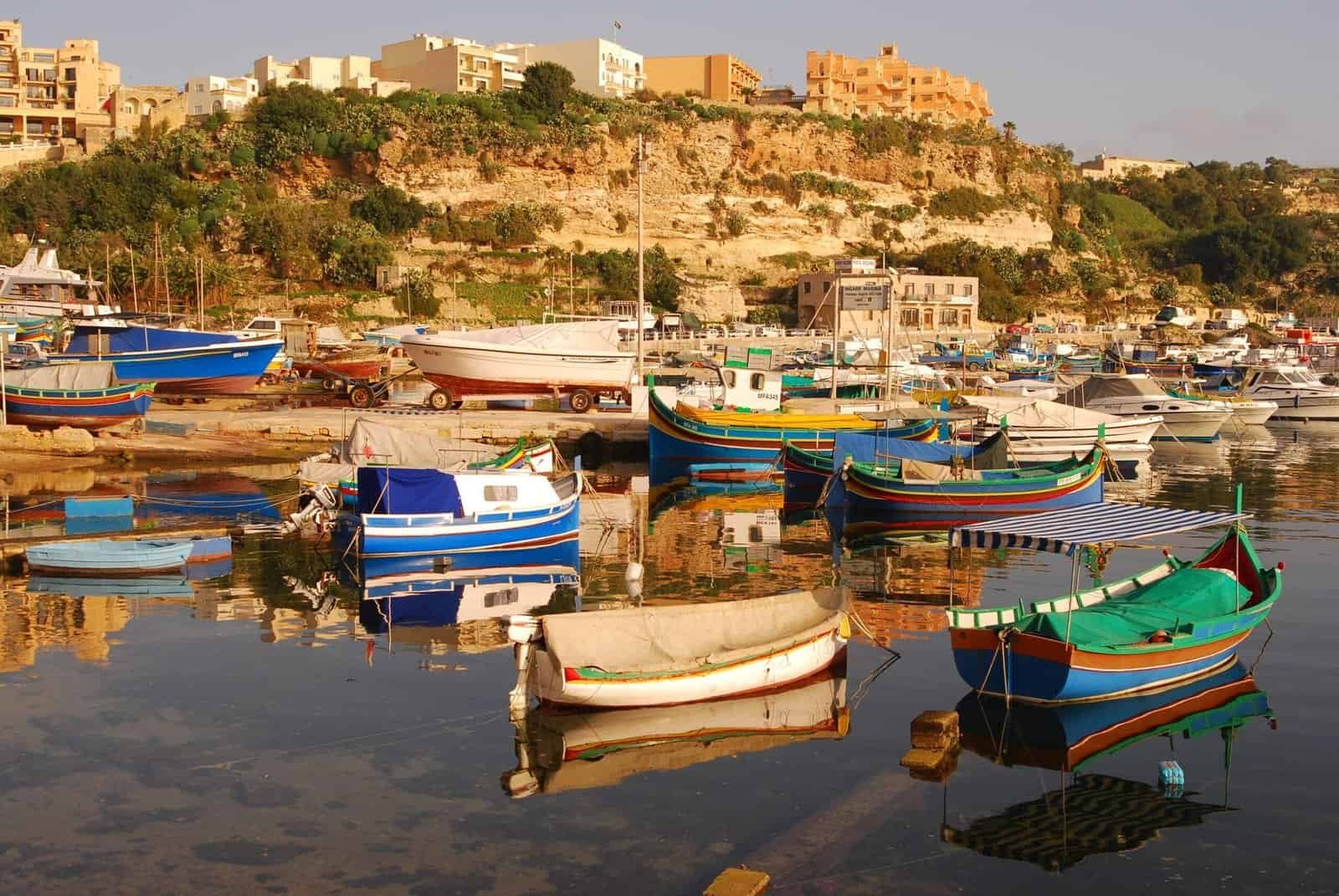 Skyline of Mgarr Harbour, Gozo.