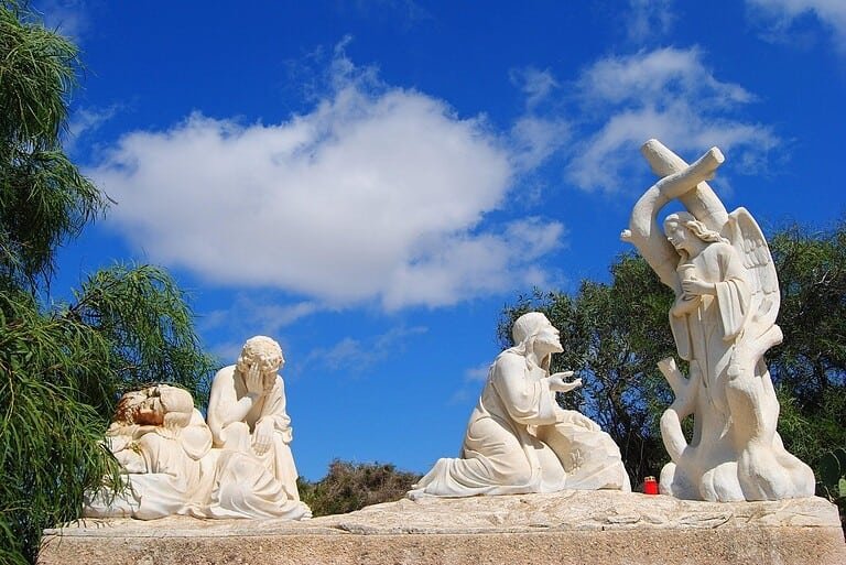 Statue of the stations of the cross, Ta Ghammar Hill, Gozo.