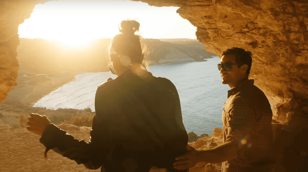 Vincent, Greg Audino, and Ariadna Cabrol, Annalisa at Ta Mixta cave.