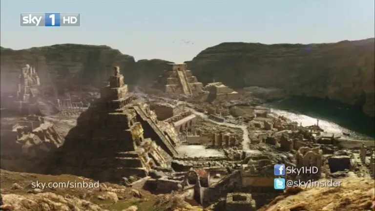 Ancient pyramids in Dwerja Bay.