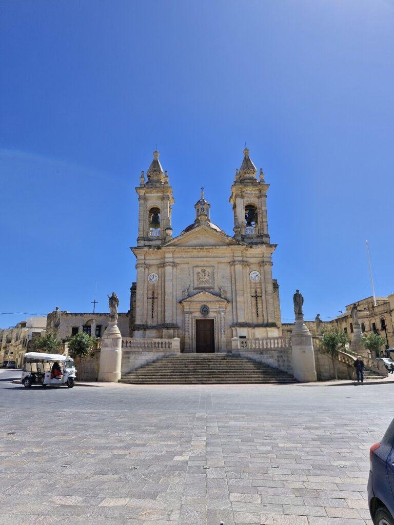 St Margaret's church, Sannat, viewed from across the square.