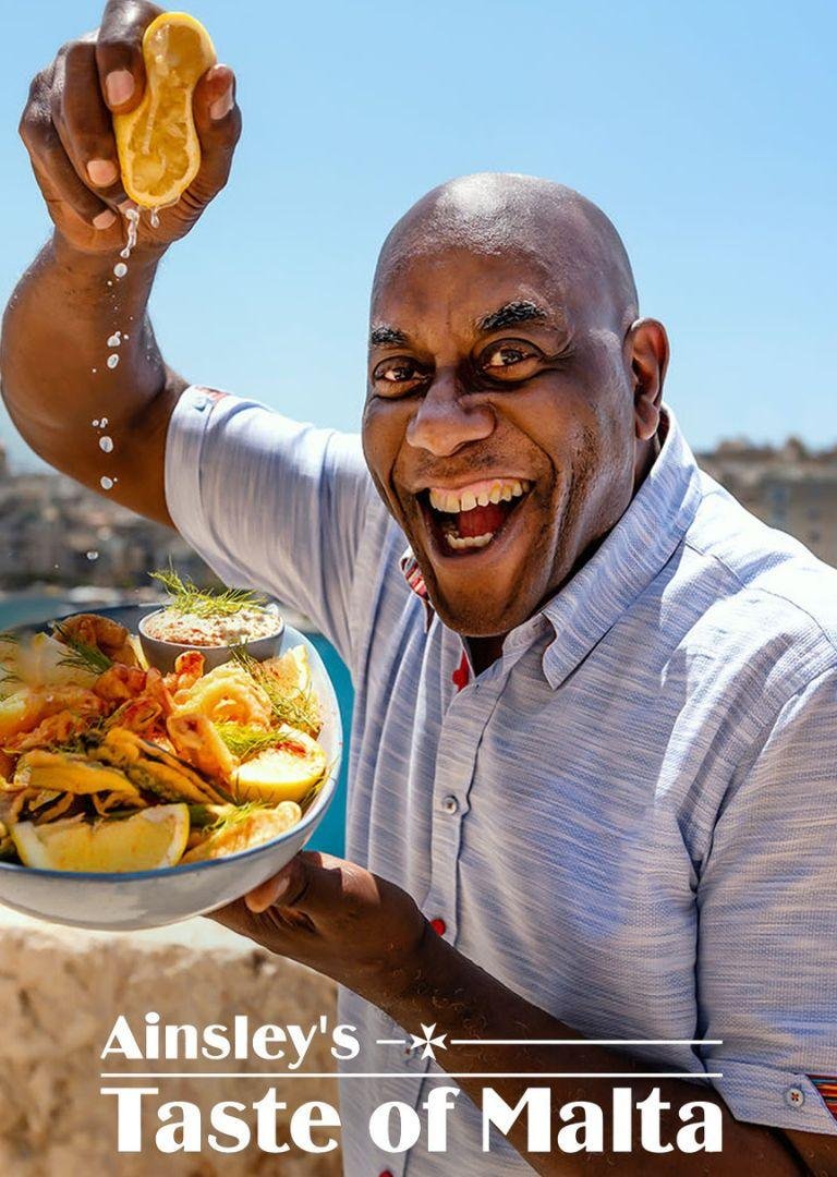 Poster for British cooking show, Ainsley Harriot's Taste of Malta.