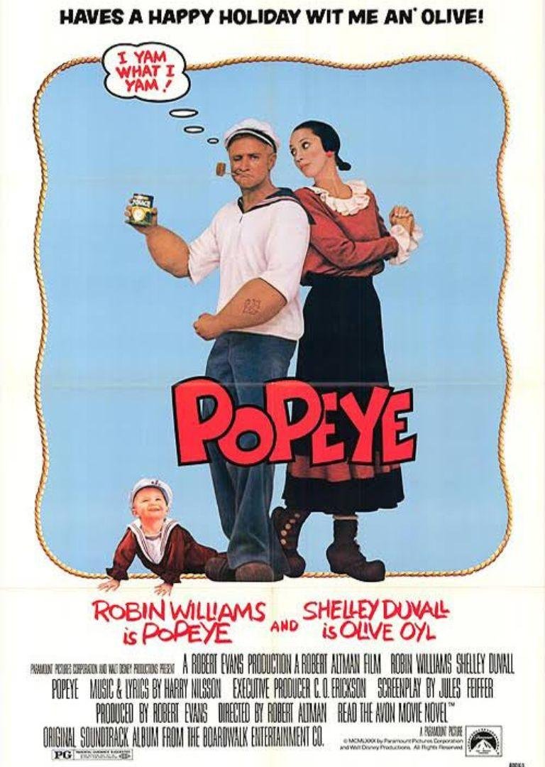 Poster for 1980 Robin William's Movie, Popeye.