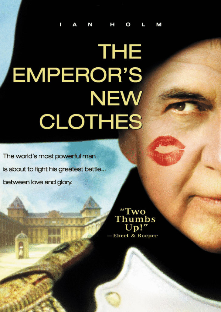 Movie poster of "The Emperor’s New Clothes" - iconic film art on Gozo.