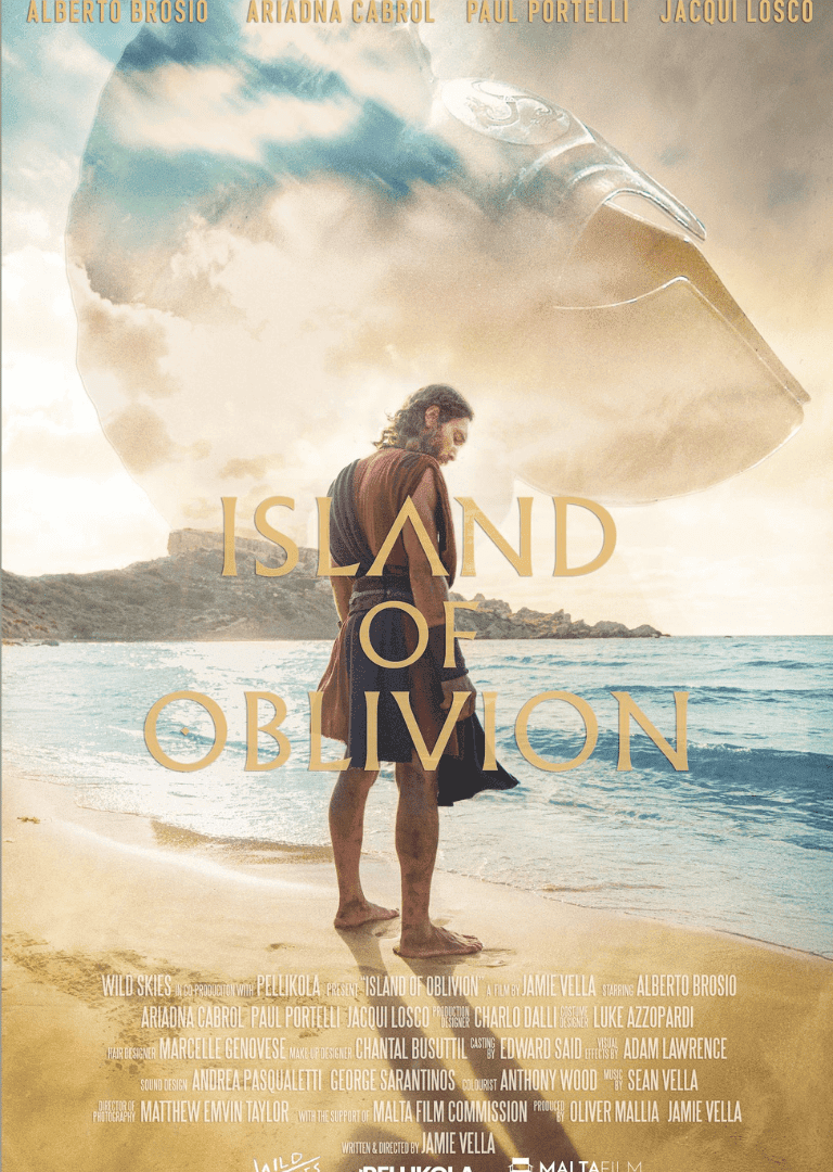 Poster for 2025 movie, Island of Oblivion.