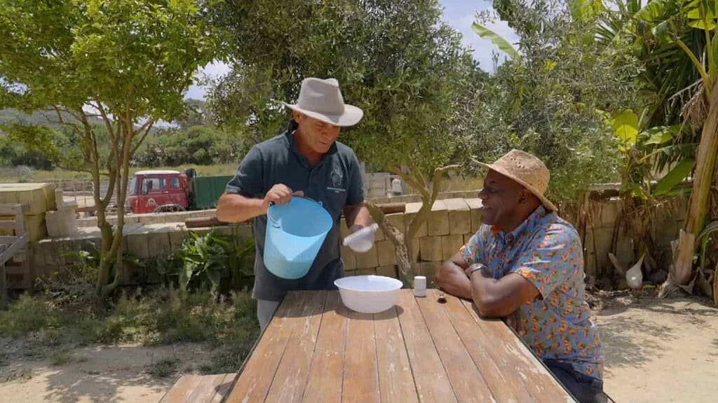 Victor Muscat, founder of Dreams of Horses, teaches Ainsley how to make goat's cheese.