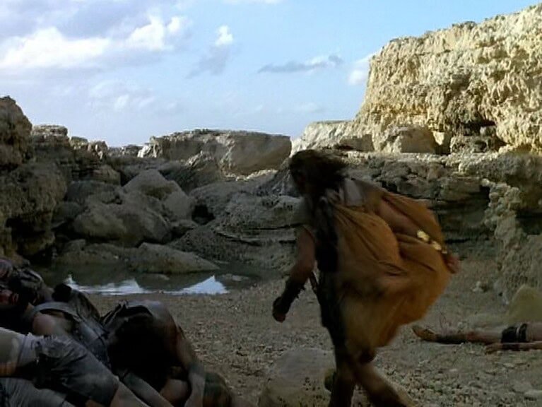 Odysseus runs through the rocks at Dwerja.