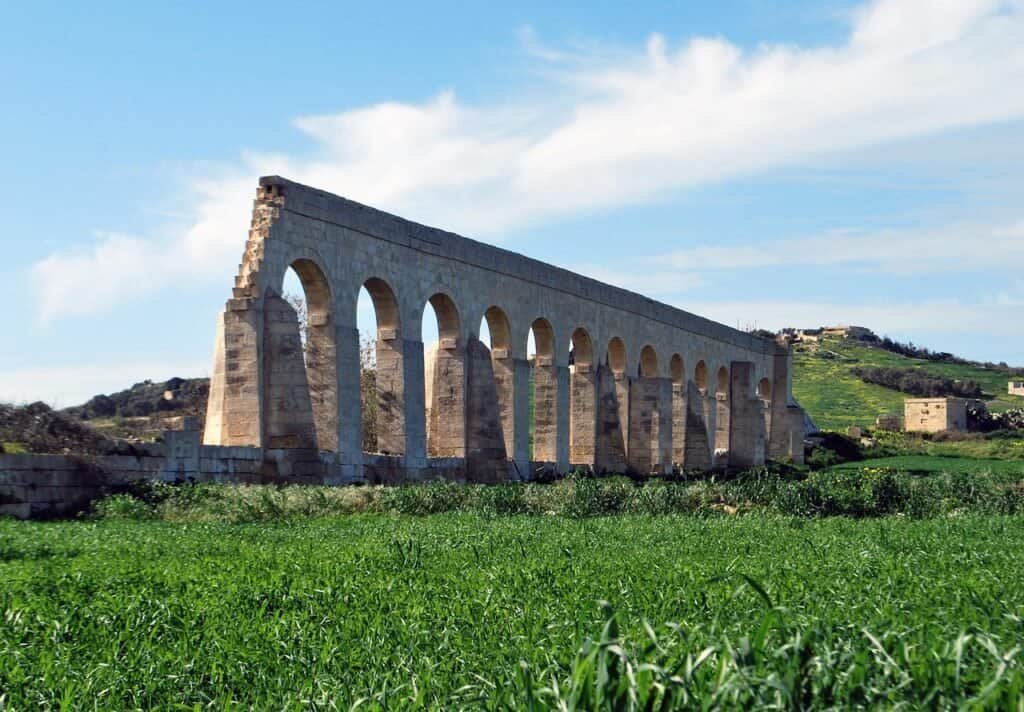 gozo, malta, nature, roman, viaduct, water, old, ruins